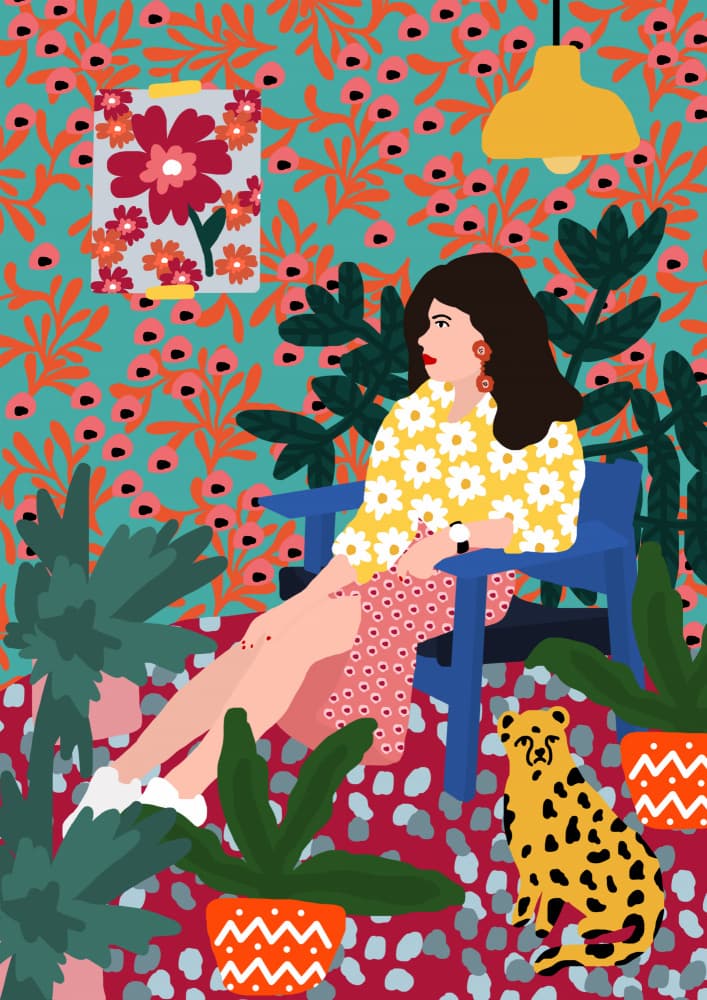 Floral daydreaming by Rafaela Mascaro — canvas wall art