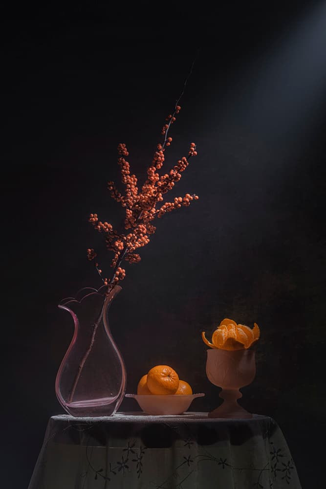 Oranges and Berries Still Life by Lydia Jacobs — canvas wall art