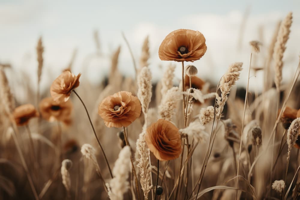 Poppies in Breeze by Treechild — canvas wall art