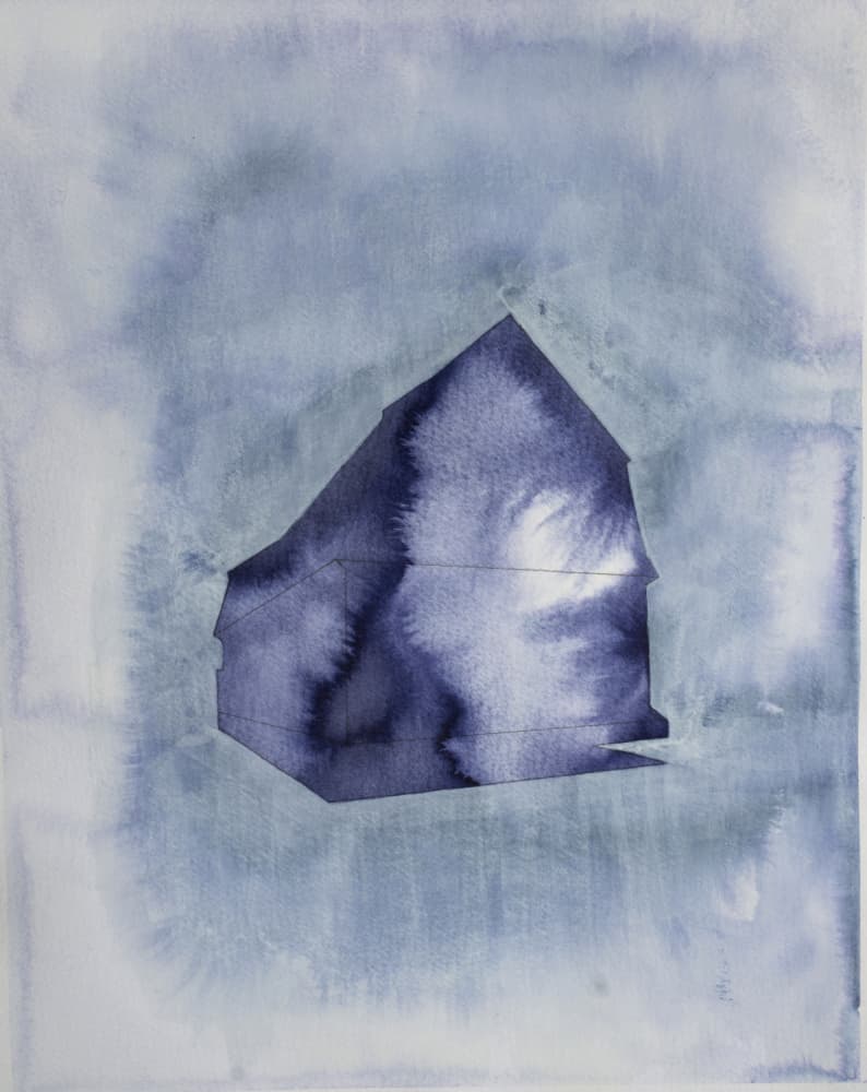 Blue Watercolor House by Joshua Hoskins — canvas wall art