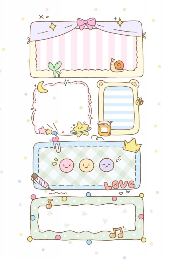 Cute Pastel Doodle Frames by Xuan Thai — canvas wall art