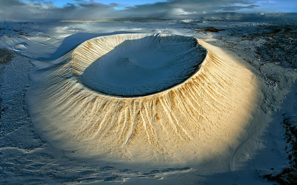Dramatic Winter Crater by Hua Zhu — canvas wall art