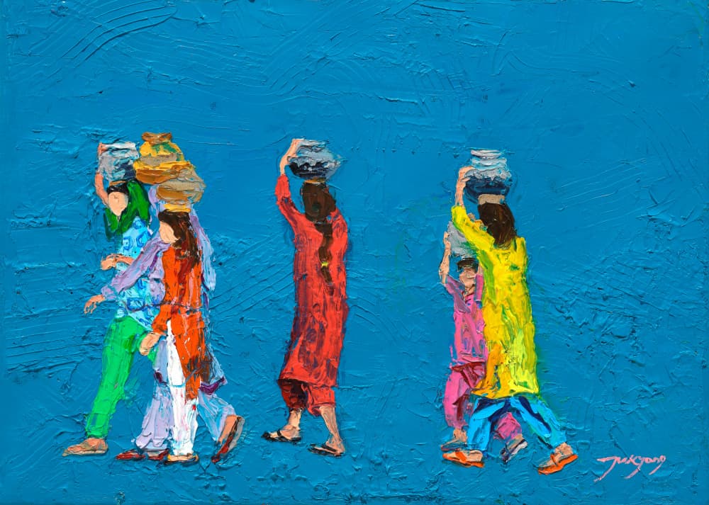Colorful Water Carriers by Jukyong Park — canvas wall art