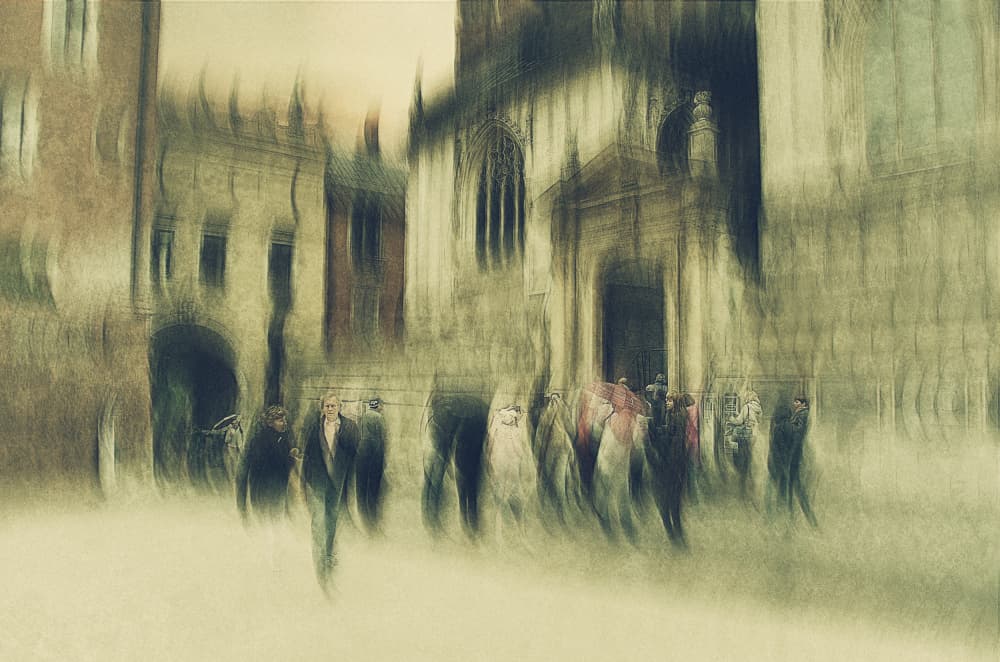 Blurred City Street by Jan van der Linden — canvas wall art