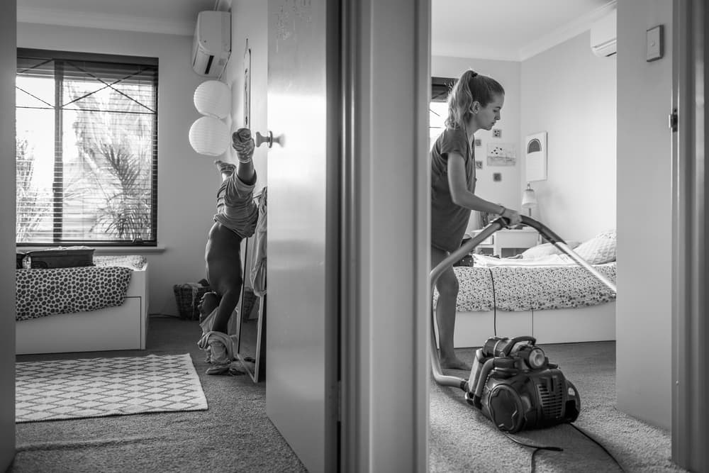 Childhood Play And Chores by Gloria Salgado Gispert — canvas wall art