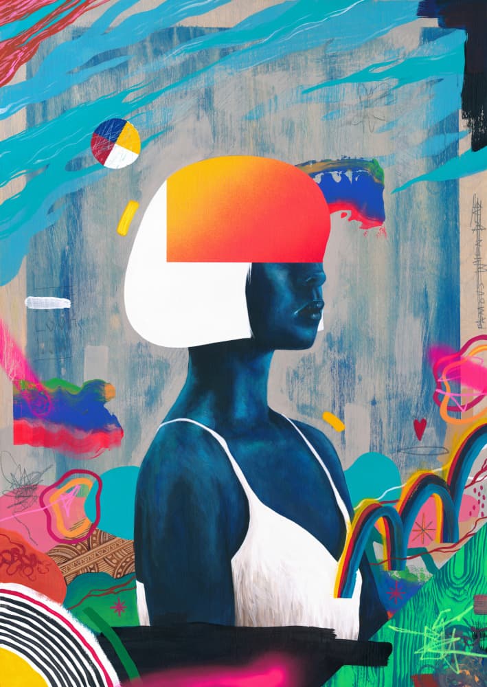 Vibrant Abstract Woman by Famous When Dead — canvas wall art