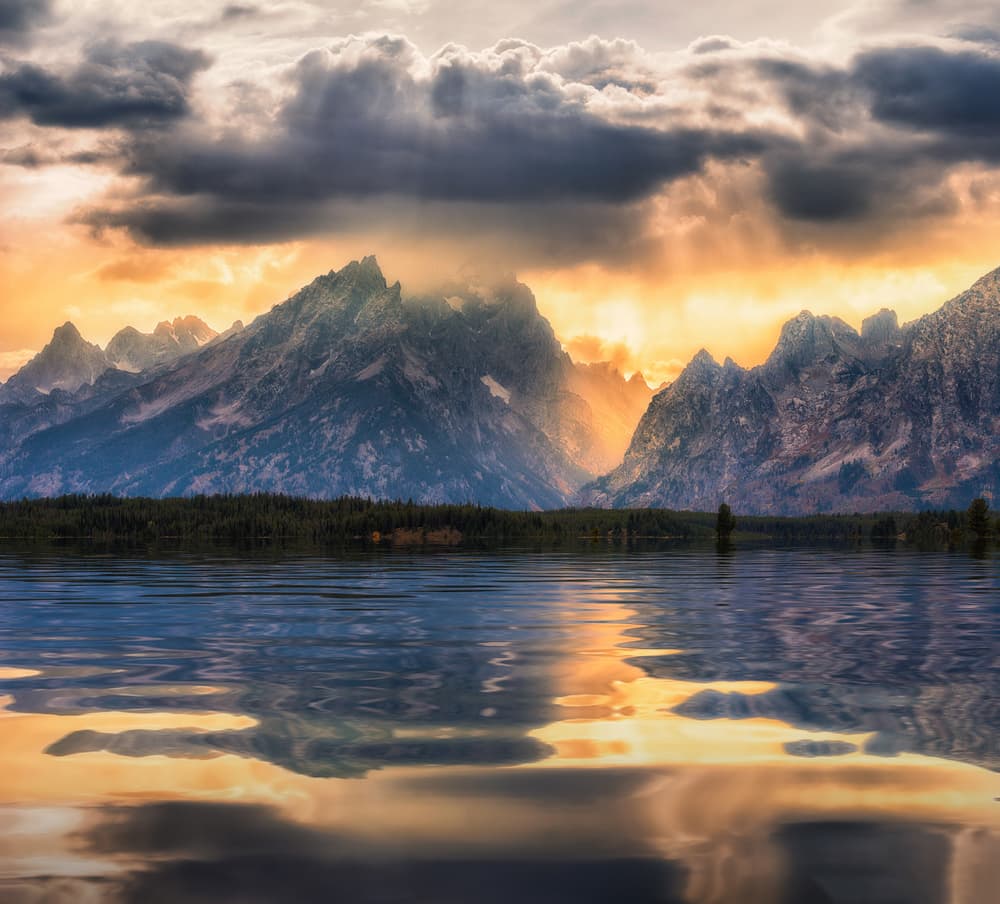 Majestic Mountain Sunset Reflection by Matt Anderson — canvas wall art