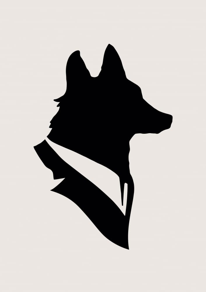 Black Tie Dog by Florent Bodart — canvas wall art