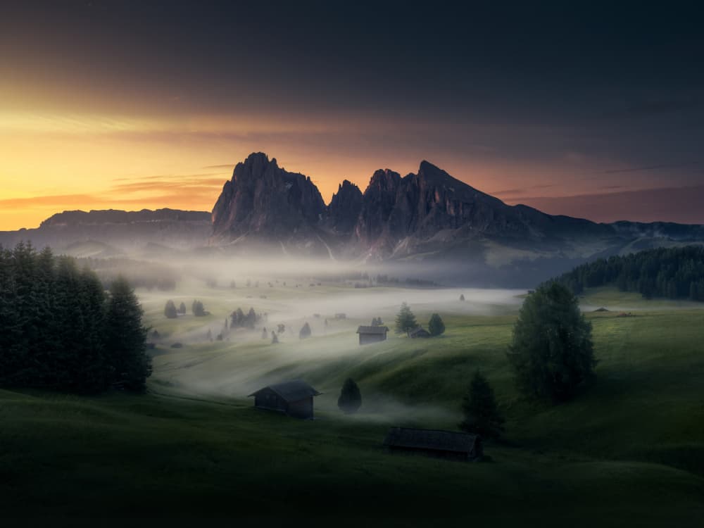 Misty Mountain Serenity by NingYun Ye — canvas wall art