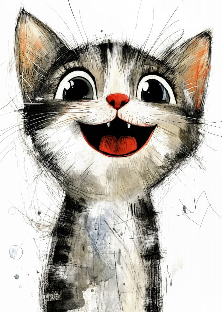Drawing Cat Animal Art (18) by Justyna Jaszke — canvas wall art