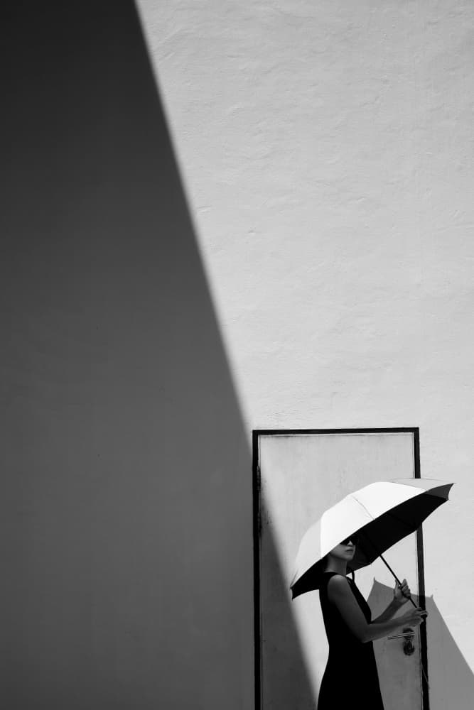 Elegant Woman Umbrella Shadow by Kieron Long — canvas wall art