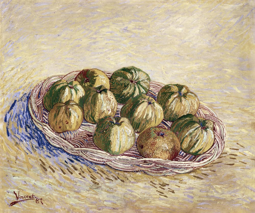 Still Life, Basket of Apples (1887) by Vincent Van Gogh — canvas wall art