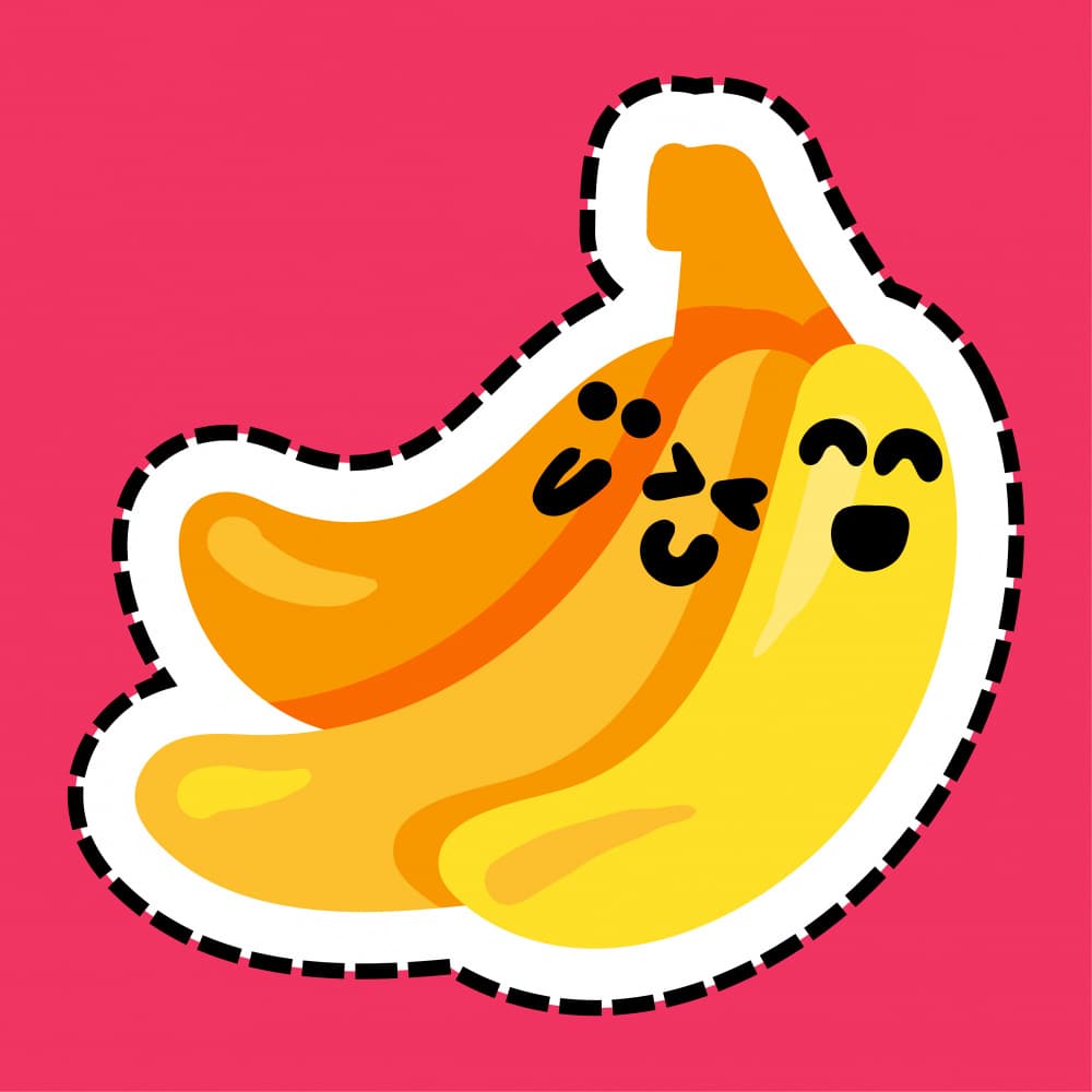 Happy Banana Bunch by Marika Barsrsind — canvas wall art
