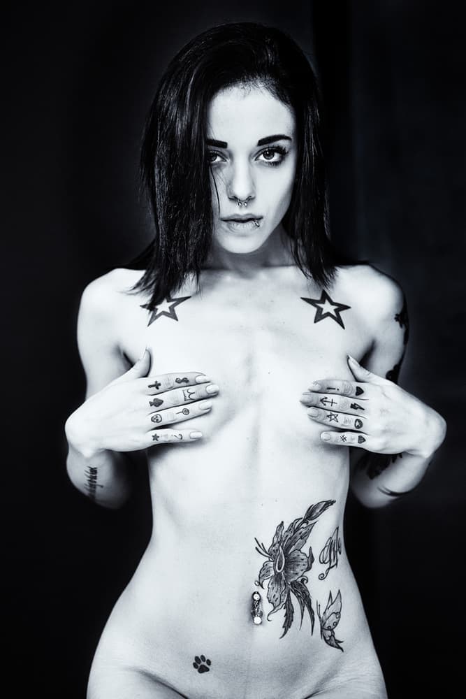 Intense Tattooed Woman by Fabrizio Micheli — canvas wall art