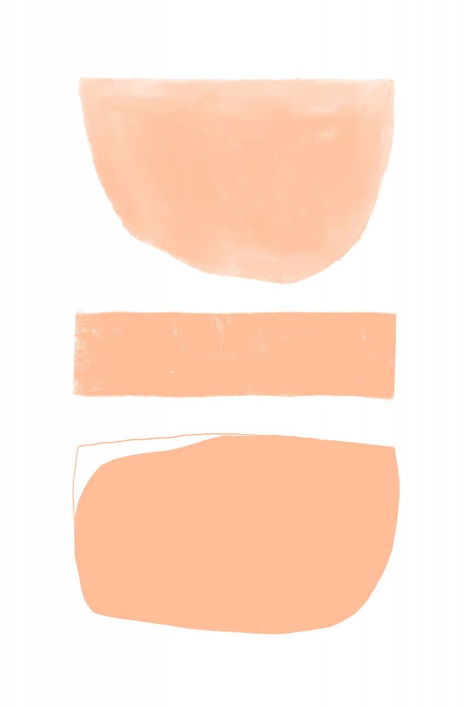 Peach Abstract Shapes by uplusmestudio — canvas wall art