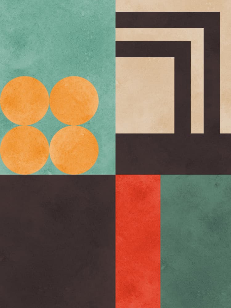Geometric Color Blocks by Vitor Costa — canvas wall art