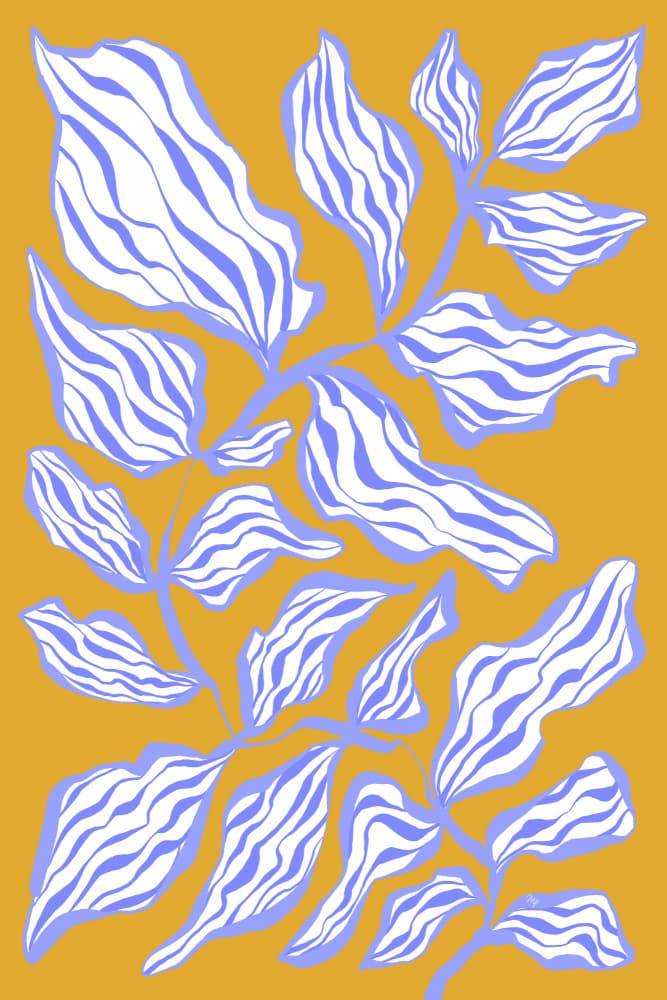 Abstract Botanical Leaves by Martina — canvas wall art