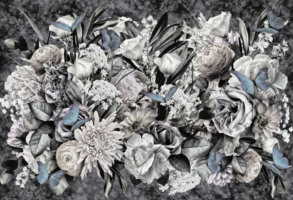 Elegant Floral Butterflies by Sue Skellern — canvas wall art