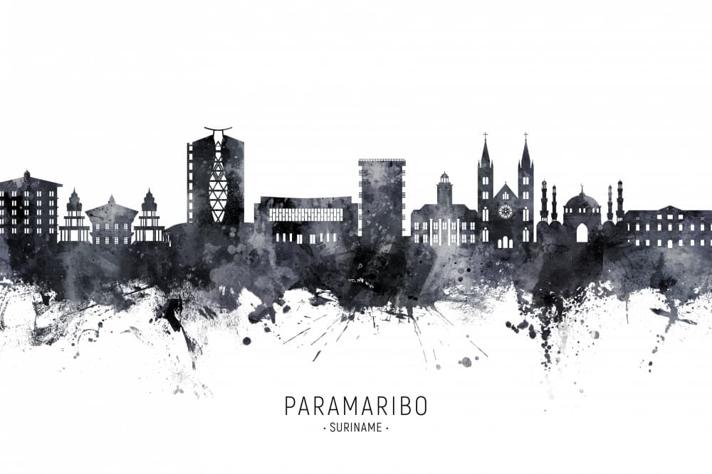 Paramaribo Suriname Skyline by Michael Tompsett — canvas wall art