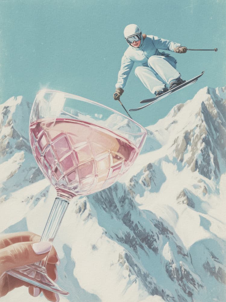 Alpine Skiing Pink Drink by Andreas Magnusson — canvas wall art