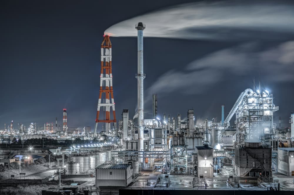 Industrial Night Glow by Tomoshi Hara — canvas wall art