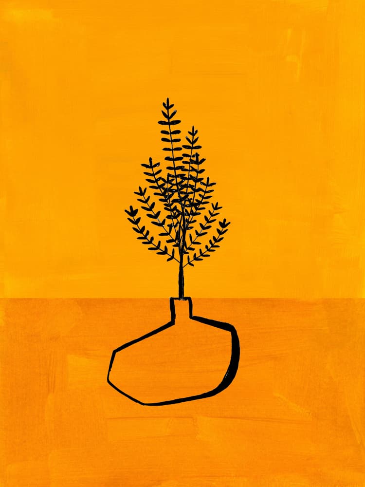 Warm Minimalist Plant by Ejaaz Haniff — canvas wall art