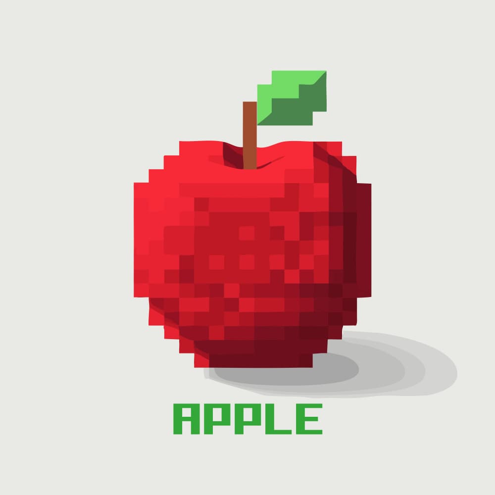 Pixelated Red Apple