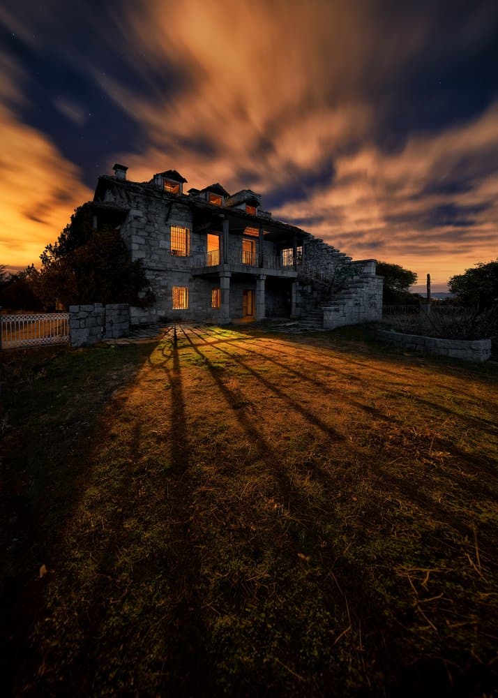 Twilight Stone Mansion by César Vega Toledano — canvas wall art