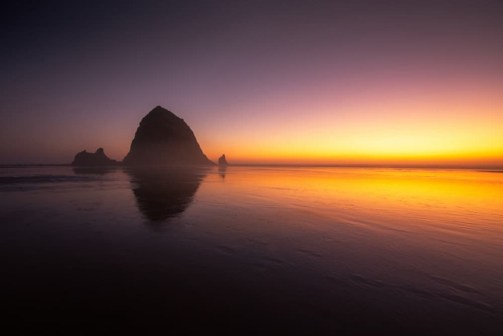 Vibrant Coastal Rock Reflection by Herbert Rong — canvas wall art