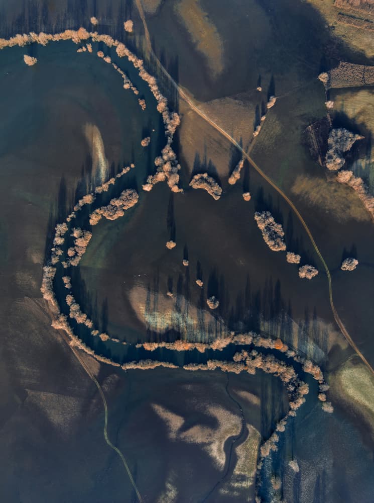 Winding Winter River by Jure Kravanja — canvas wall art