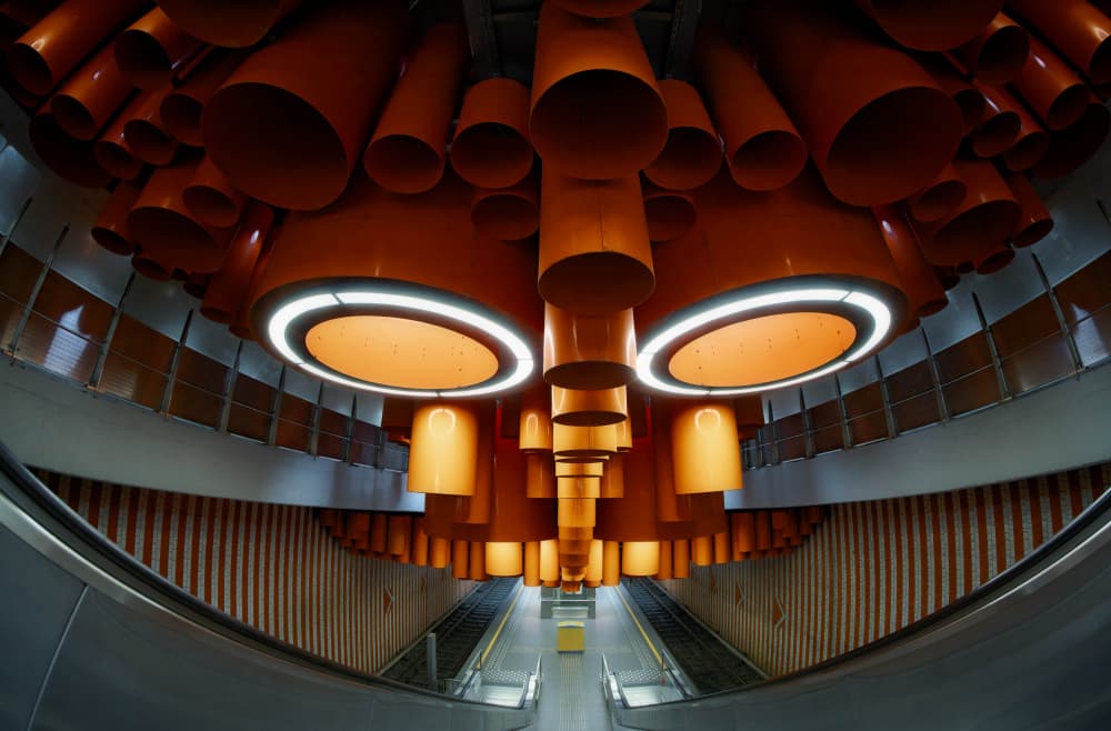 Modern Orange Underground by Wim Denijs — canvas wall art