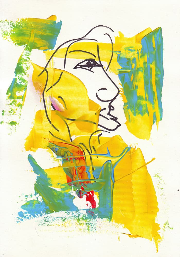 Vibrant Abstract Portrait by Rafal Kulik — canvas wall art