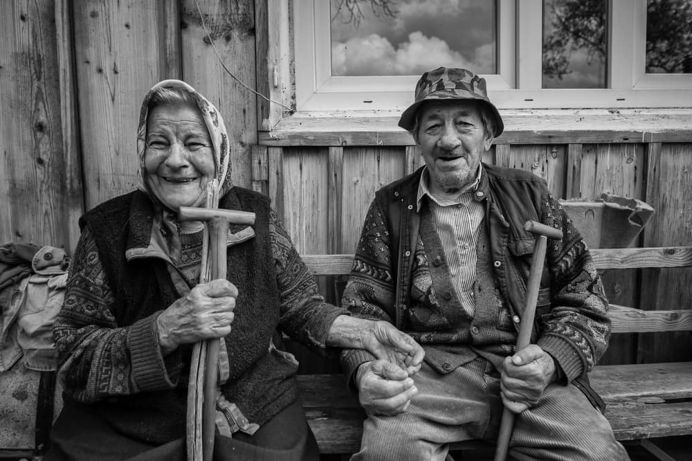 Happy Senior Couple by Grigore Roibu — canvas wall art