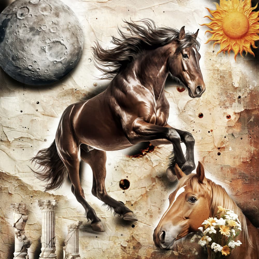 Majestic Horses Celestial by Rafal Kulik — canvas wall art