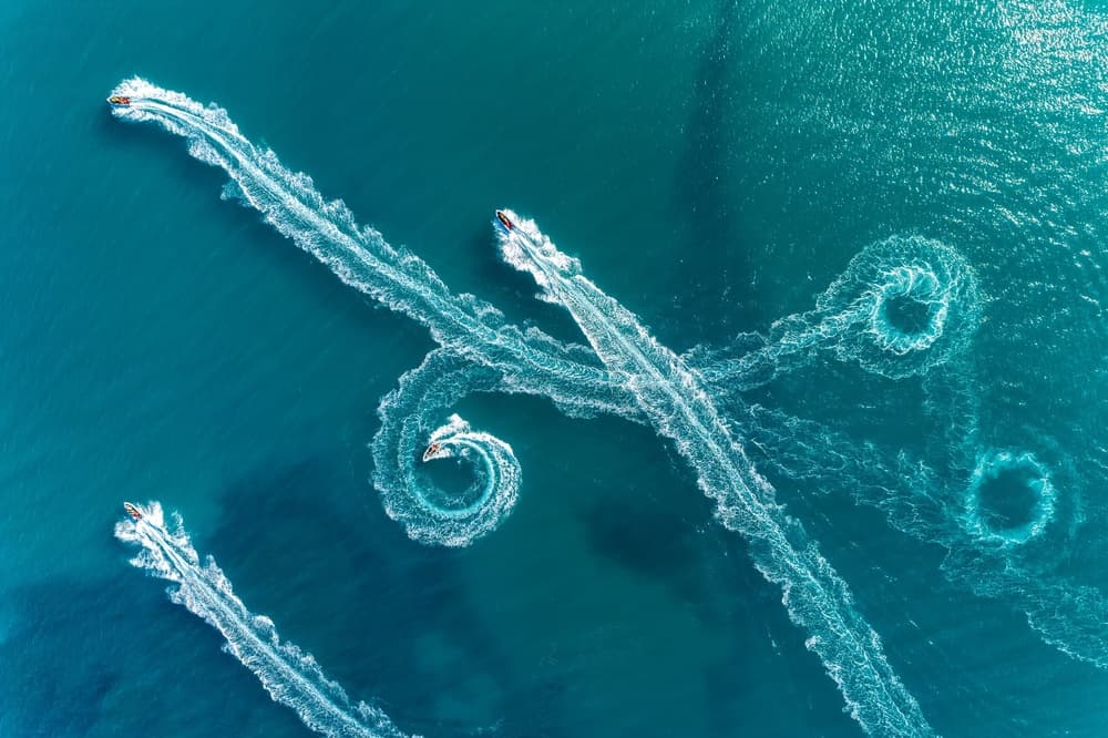 Dynamic Jet Ski Trails by Ido Meirovich — canvas wall art
