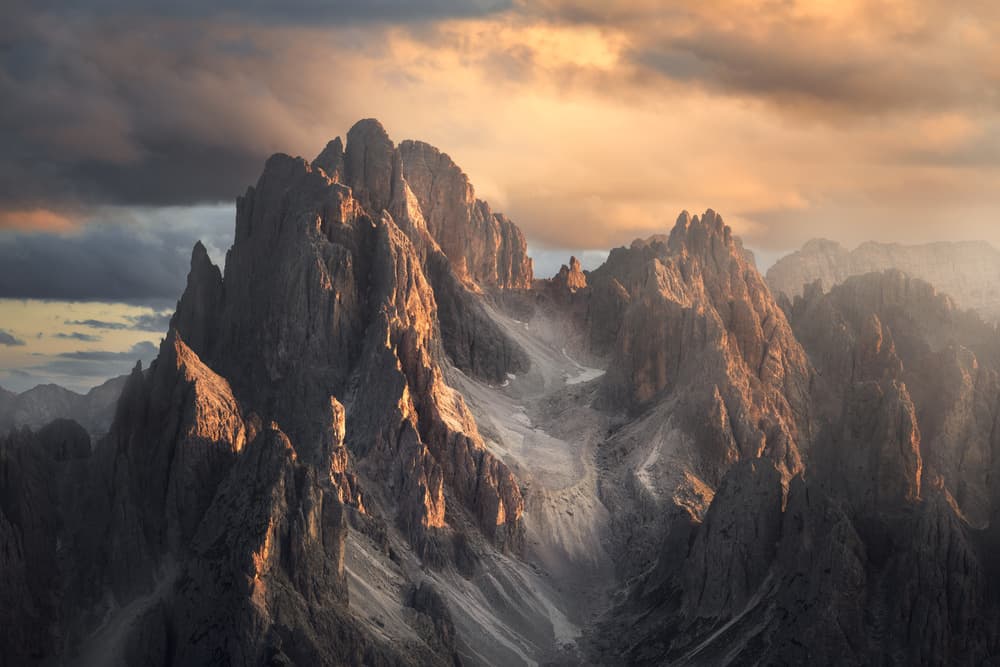 Dramatic Golden Peaks by Andrey Omelyanchuk — canvas wall art