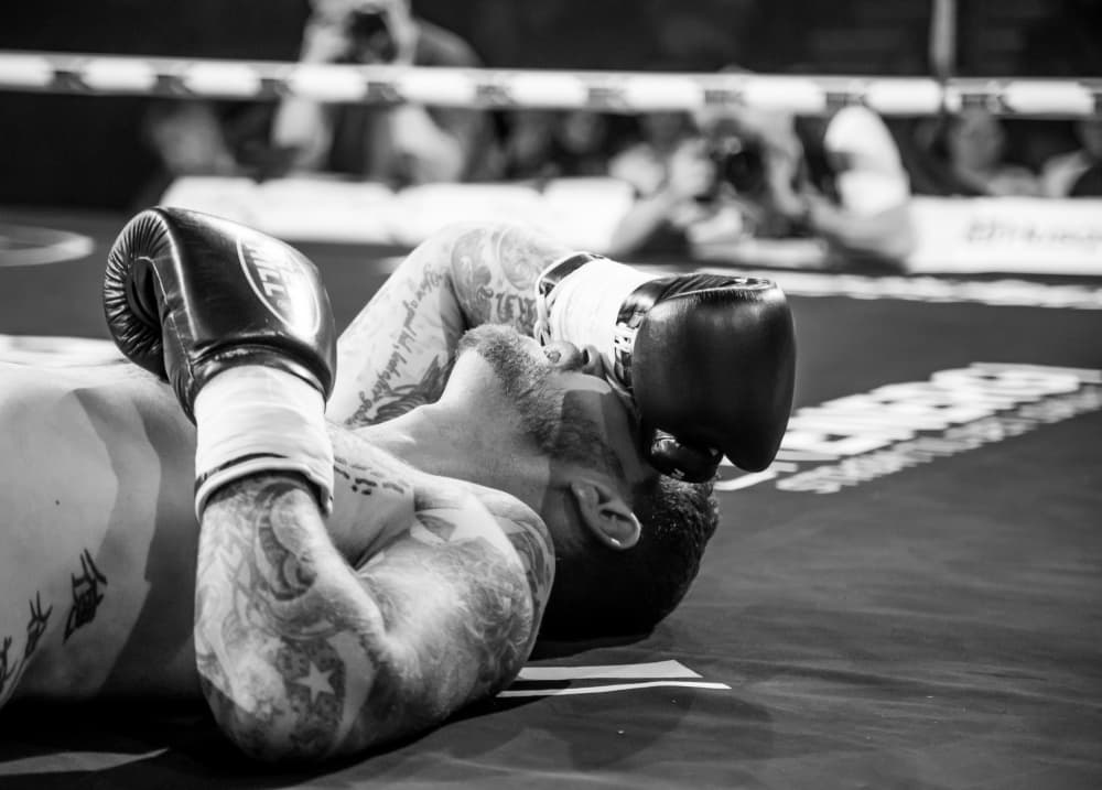 Fallen Boxer In Ring by Jørgen Sørensen — canvas wall art