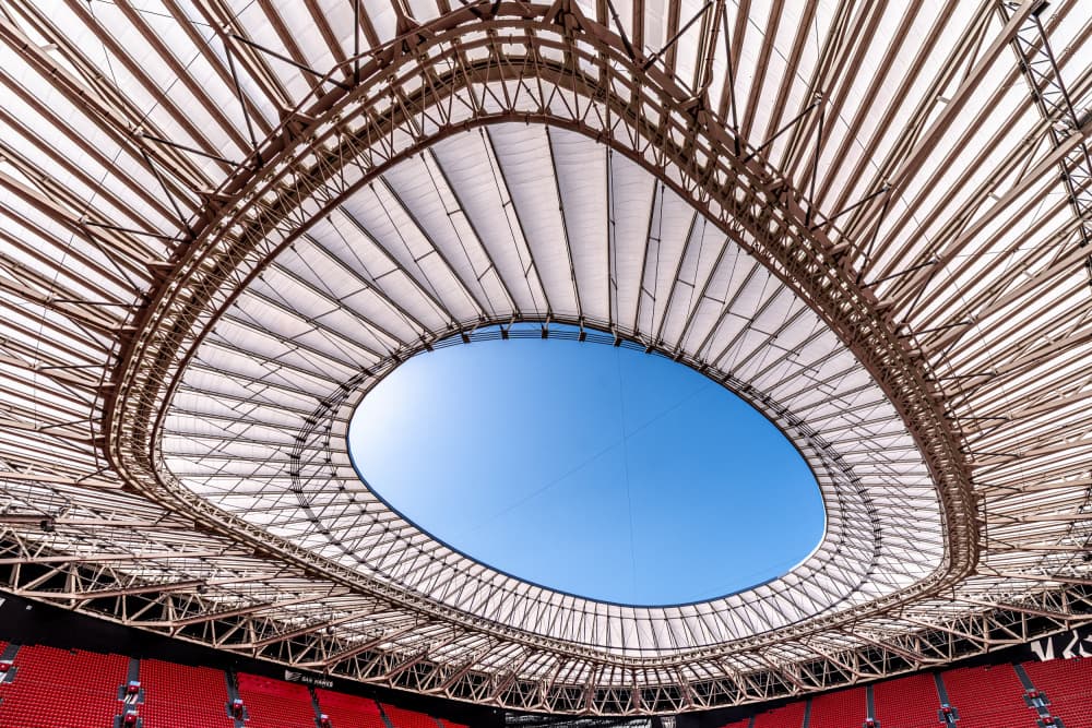 Geometric Stadium Roof by Els Keurlinckx — canvas wall art