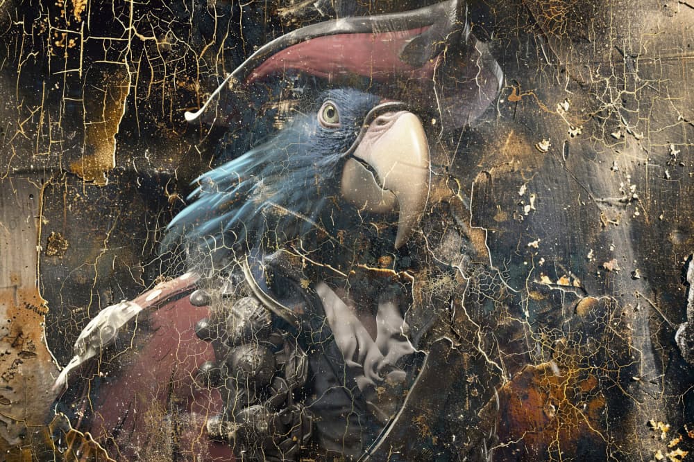 Pirate Parrot Portrait by Rafal Kulik — canvas wall art