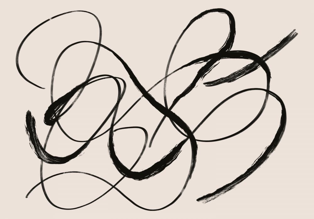 Dynamic Ink Strokes by Little Dean — canvas wall art