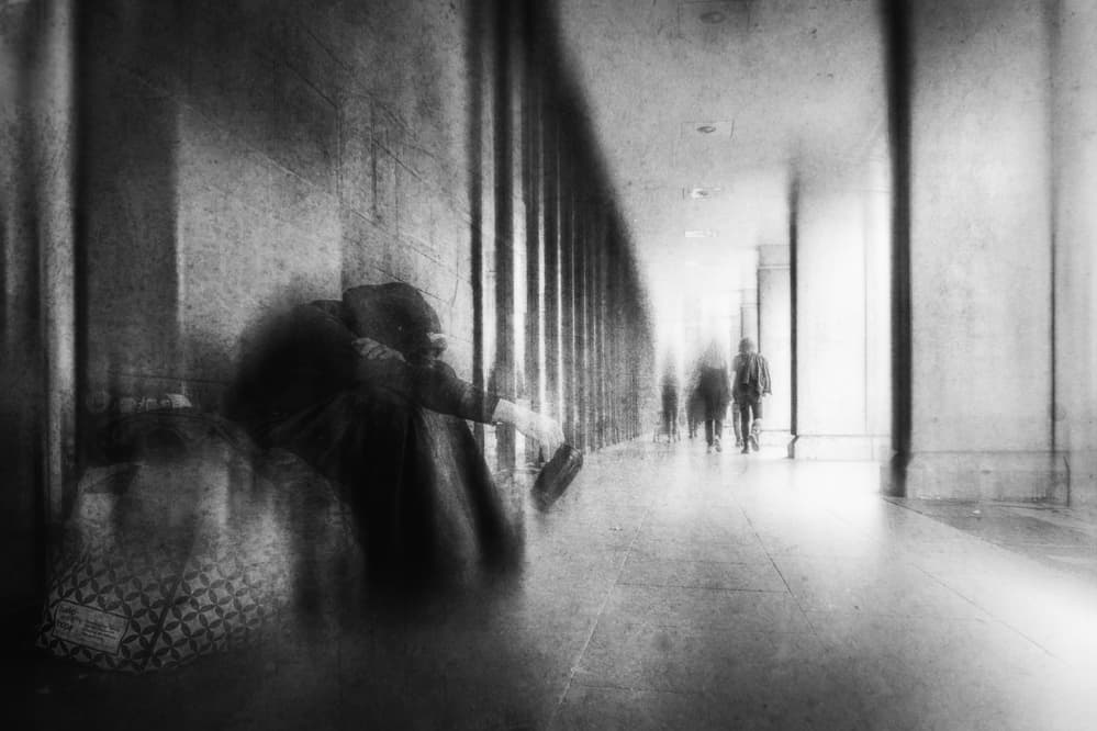 Lonely Hallway Figure by Adam Dauria ☂ — canvas wall art