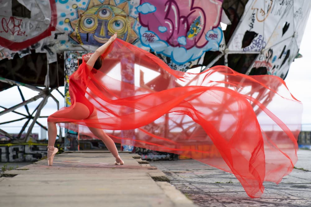 Flowing Red Ballet by James Graf — canvas wall art