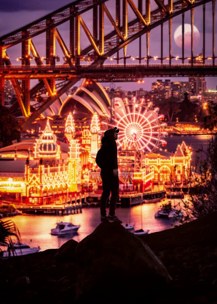 Night View Over Sydney by Ariz Rab — canvas wall art