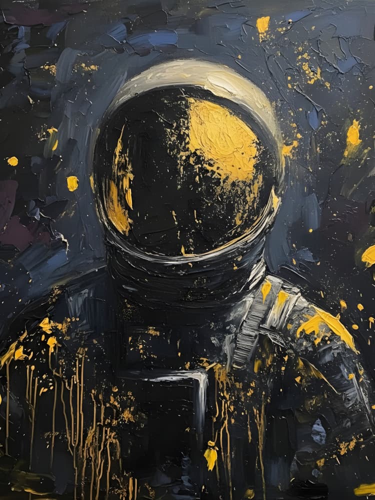Golden Astronaut by HUGO — canvas wall art