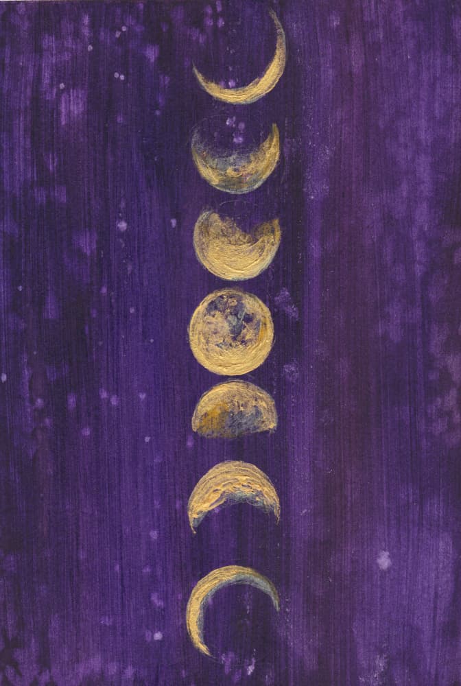 Golden Moon Phases by Christine Lindstrom — canvas wall art