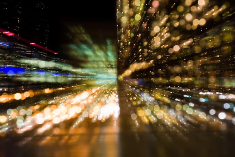 Dynamic City Lights by Mel Brackstone — canvas wall art