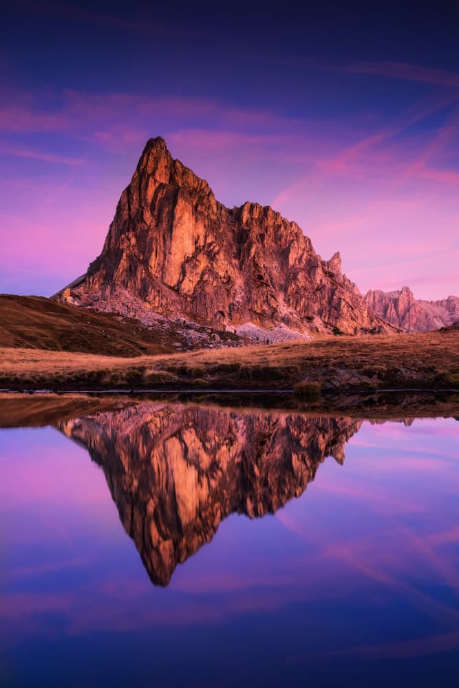 Purple Sky Mountain Reflection by David Ilkovic EP AFIAP — canvas wall art