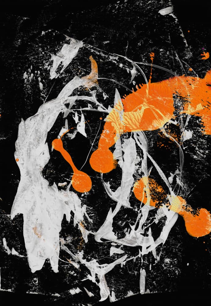 Orange Black Abstract Grunge by Santhosh ch — canvas wall art