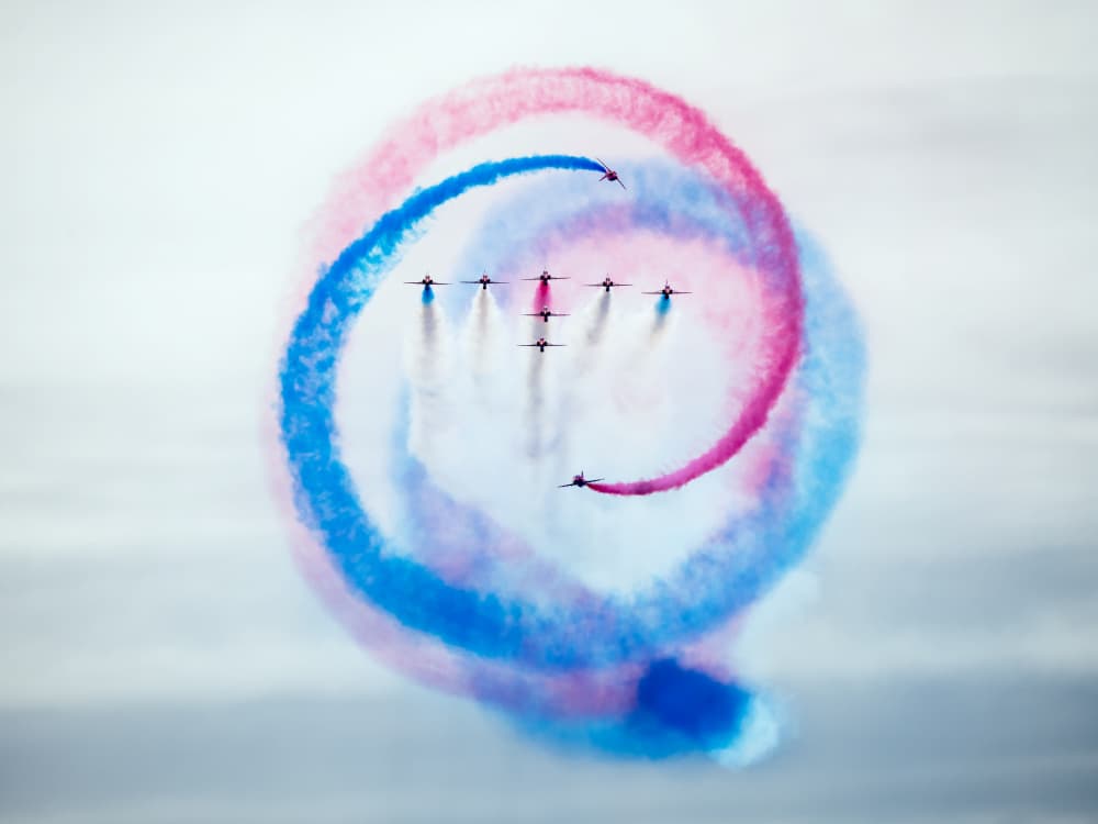 Aerobatic Smoke Trails by Steven Zhou — canvas wall art