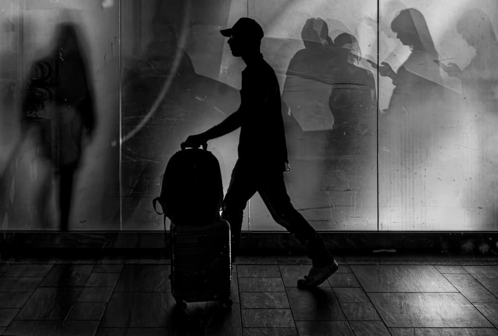 Traveler in Reflections by Andreas Timar — canvas wall art
